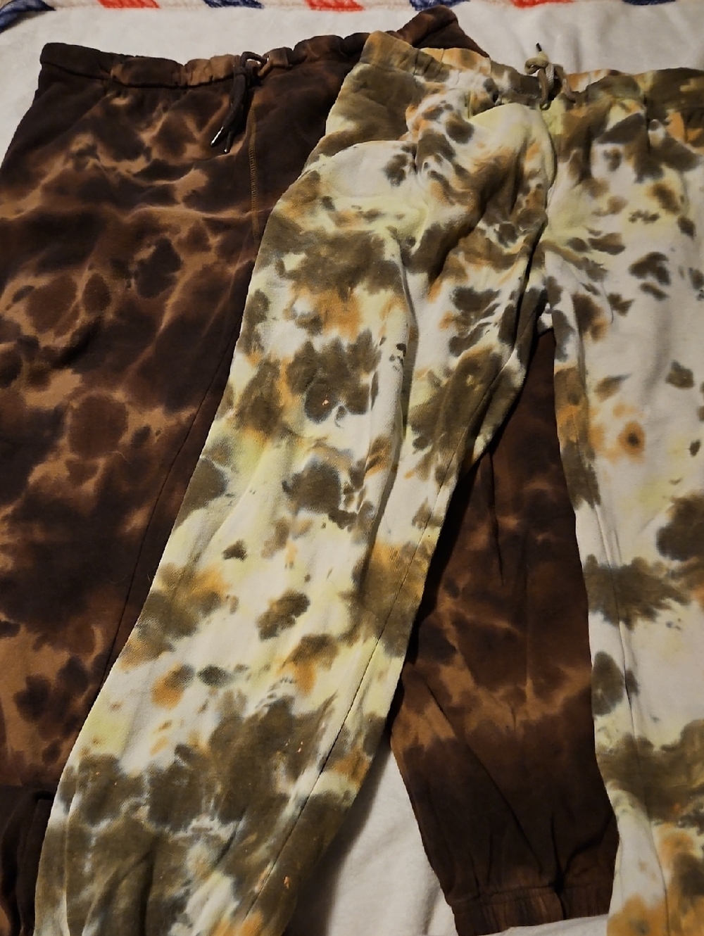 Tie-Dye Olive & Brown Joggers - Women